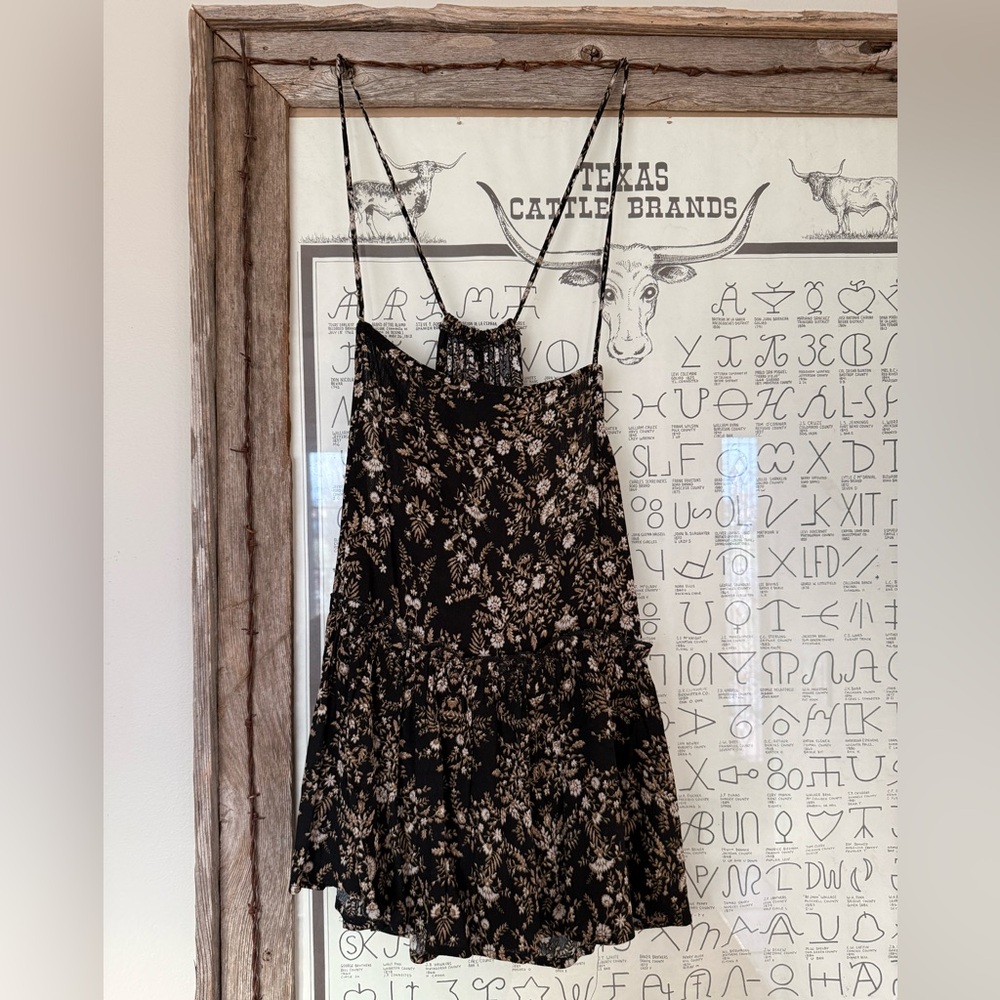 Floral Black Tank Top